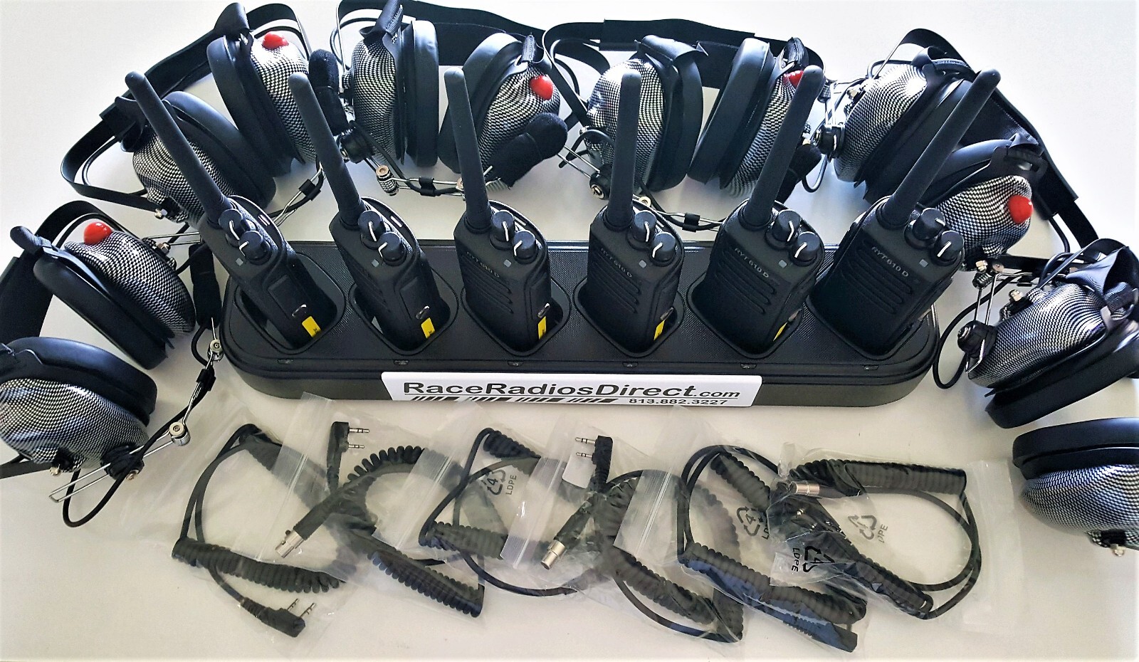 TYT680D 6 Pack with Headsets Racing Radios Electronics Communications