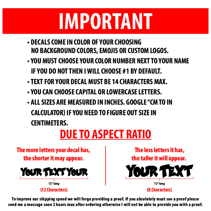 Custom Personalized Vinyl Graffiti Name Decal Sticker | Car Window Tumbler Wall