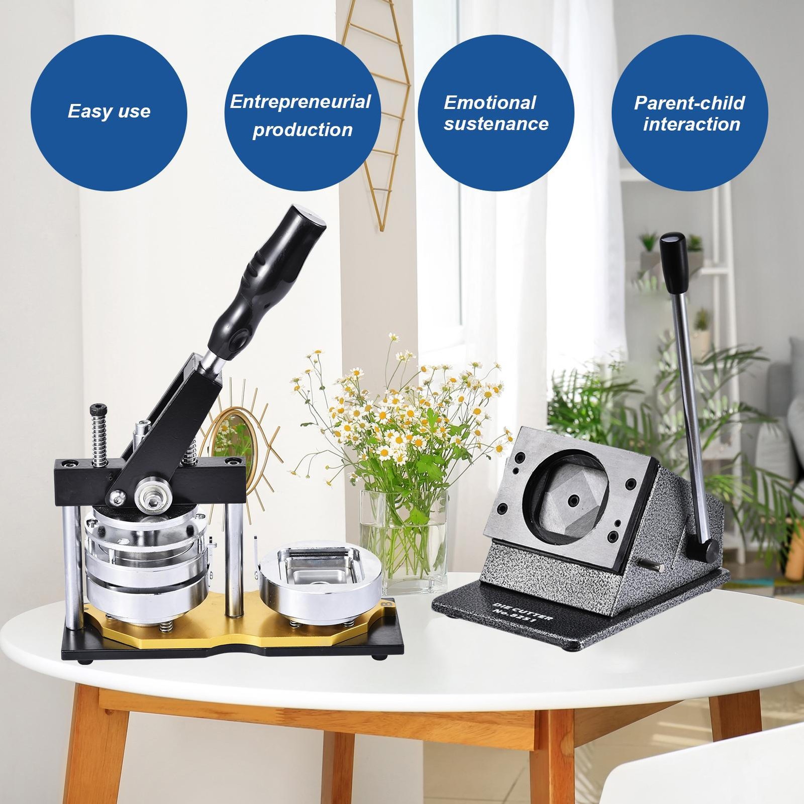 50mm 2inch Square Fridge Magnet Making Machine Kit + 100 Sets Magnet Consumables