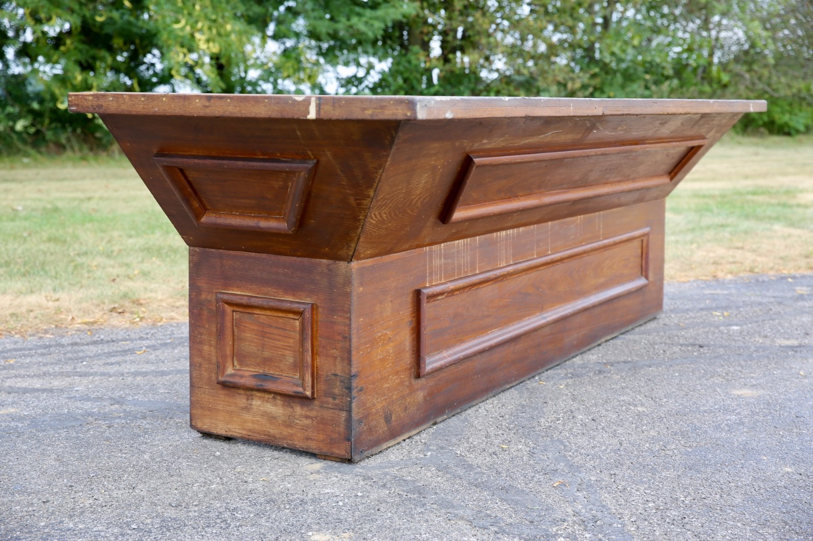 Antique store counter wood bar kitchen island countertop vintage industrial