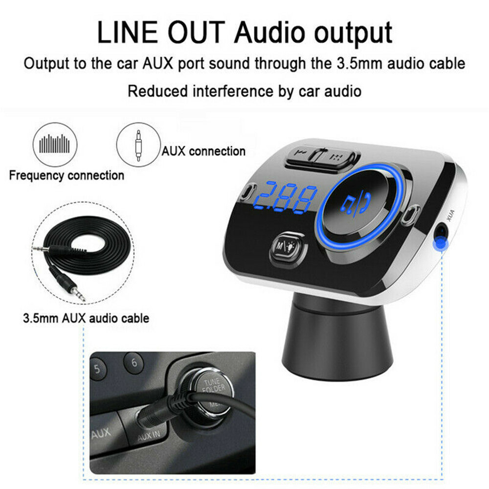 Handsfree Wireless Bluetooth FM Transmitter Car Kit Mp3 Player with USB Charger