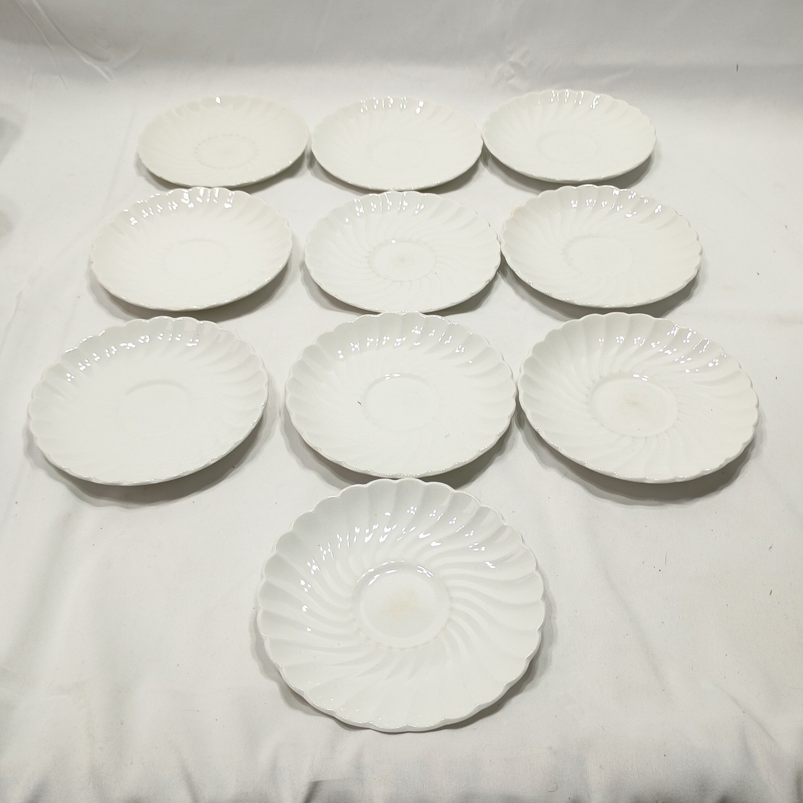 Johnson Bros Snow White Regency tea cups & saucers set of 10