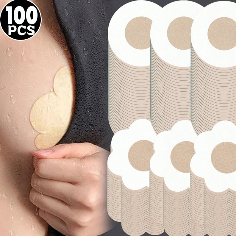 100PCS Invisible Nipple Cover Stickers Self-Adhesive Disposable Breast Pasties