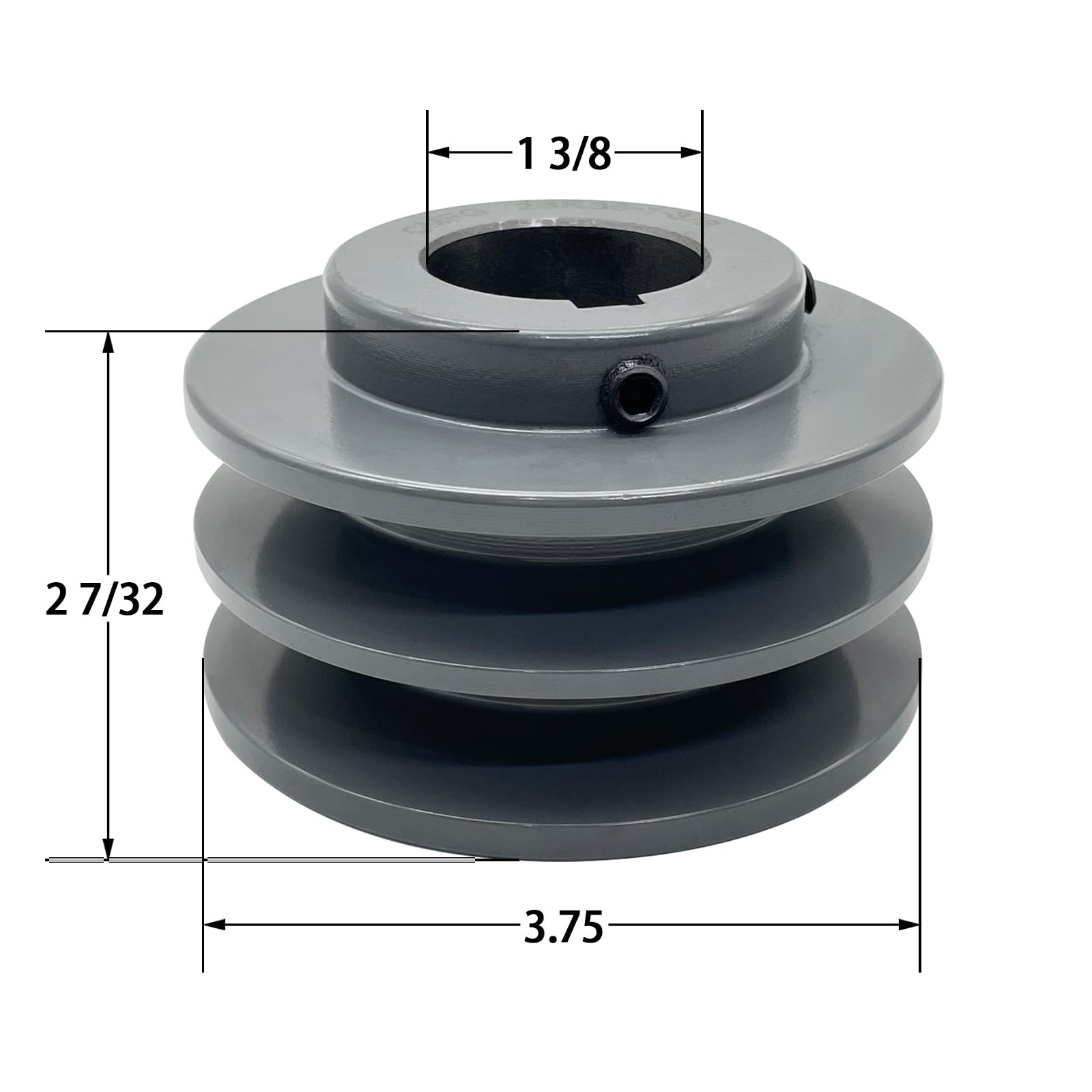 2BK36-1-3/8, 2BK36138 v Belt Pulley,3.75 inch OD, 1 3/8 Inch Bore,Cast Iron M...