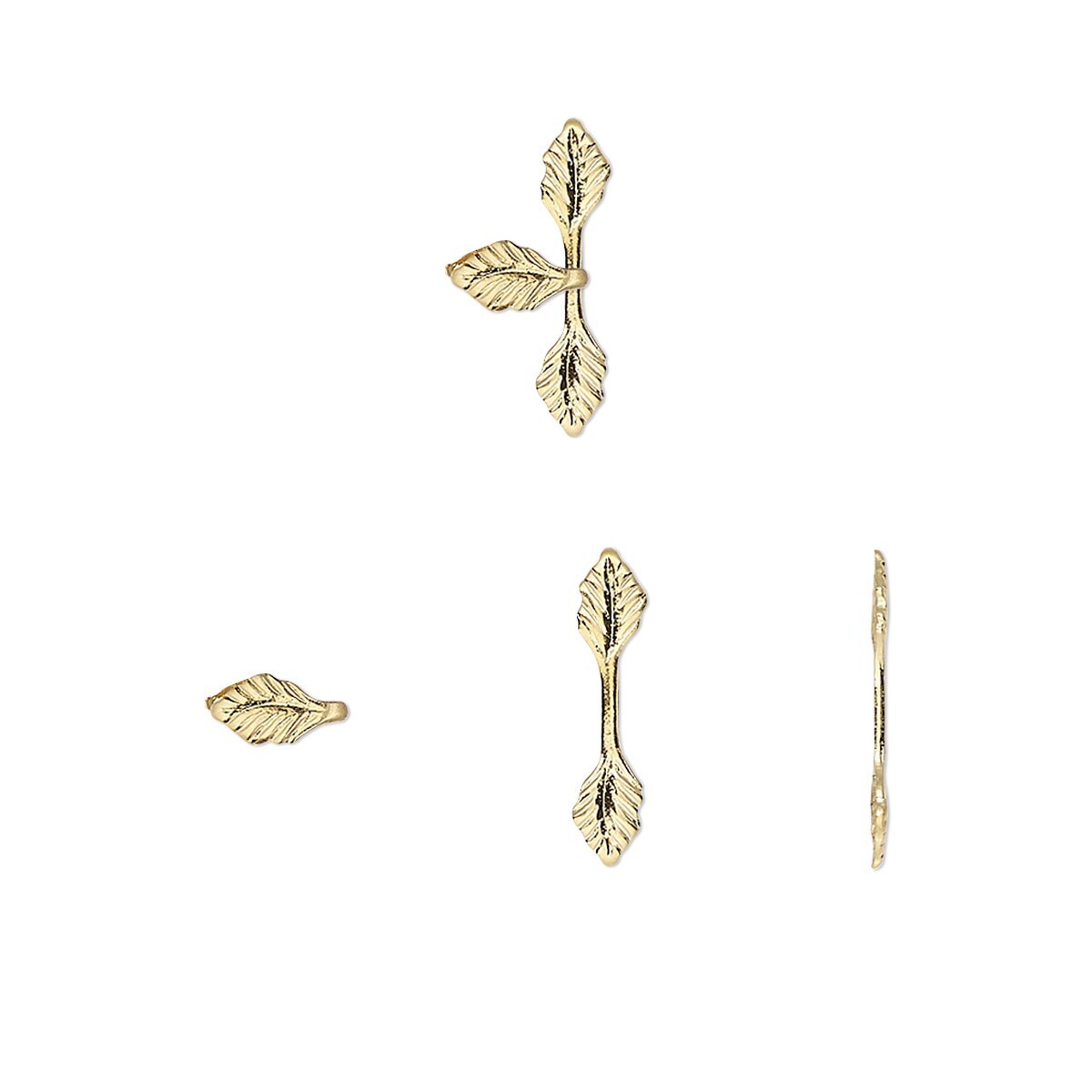 Bail, Fold Over, 100 VERY SMALL GoldPlated Brass Glue On Pendant Leaf 6.5mm Grip