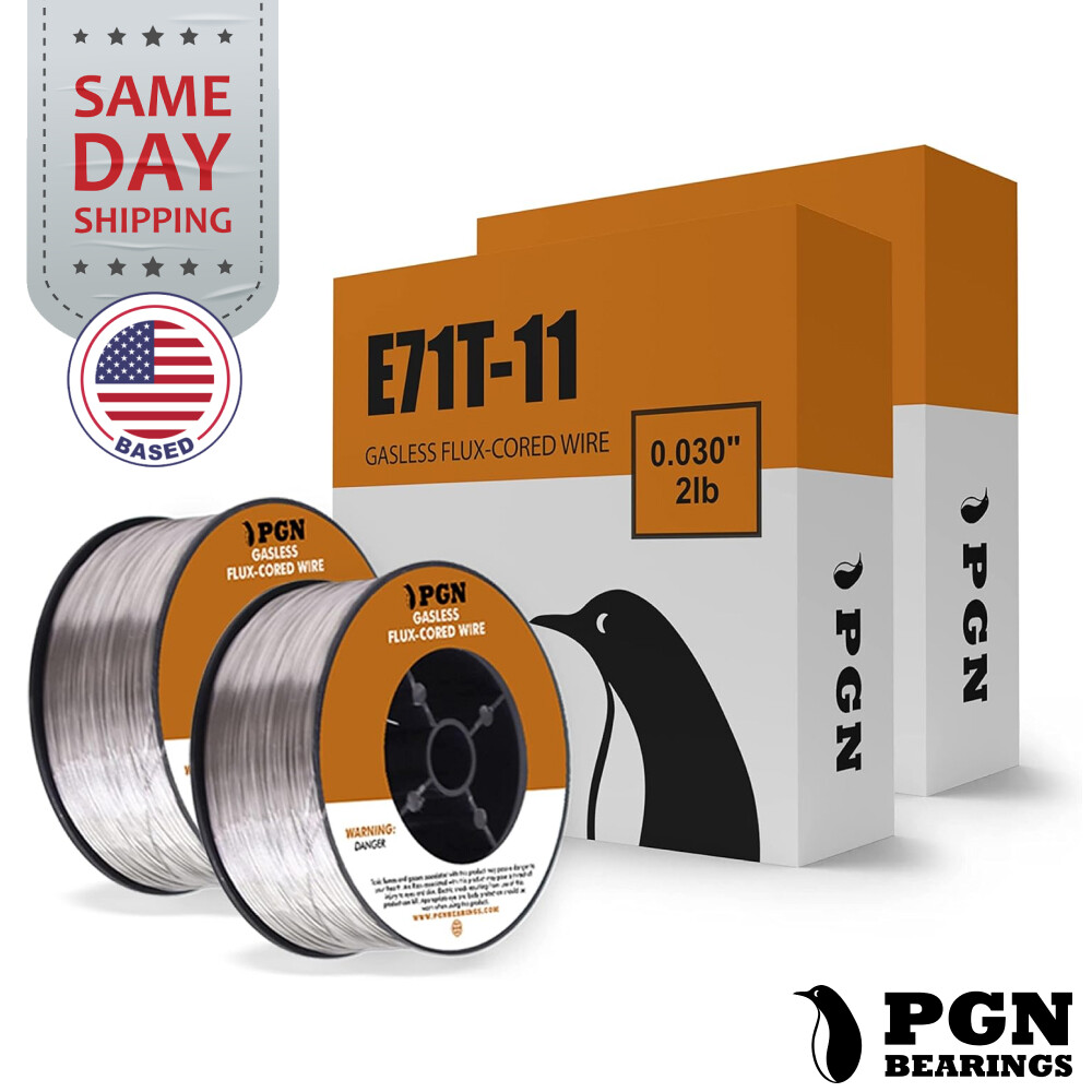 (2 x 2-Lb Spools) E71T-11 .030" Gasless Flux Core Mild Steel MIG Welding Wire
