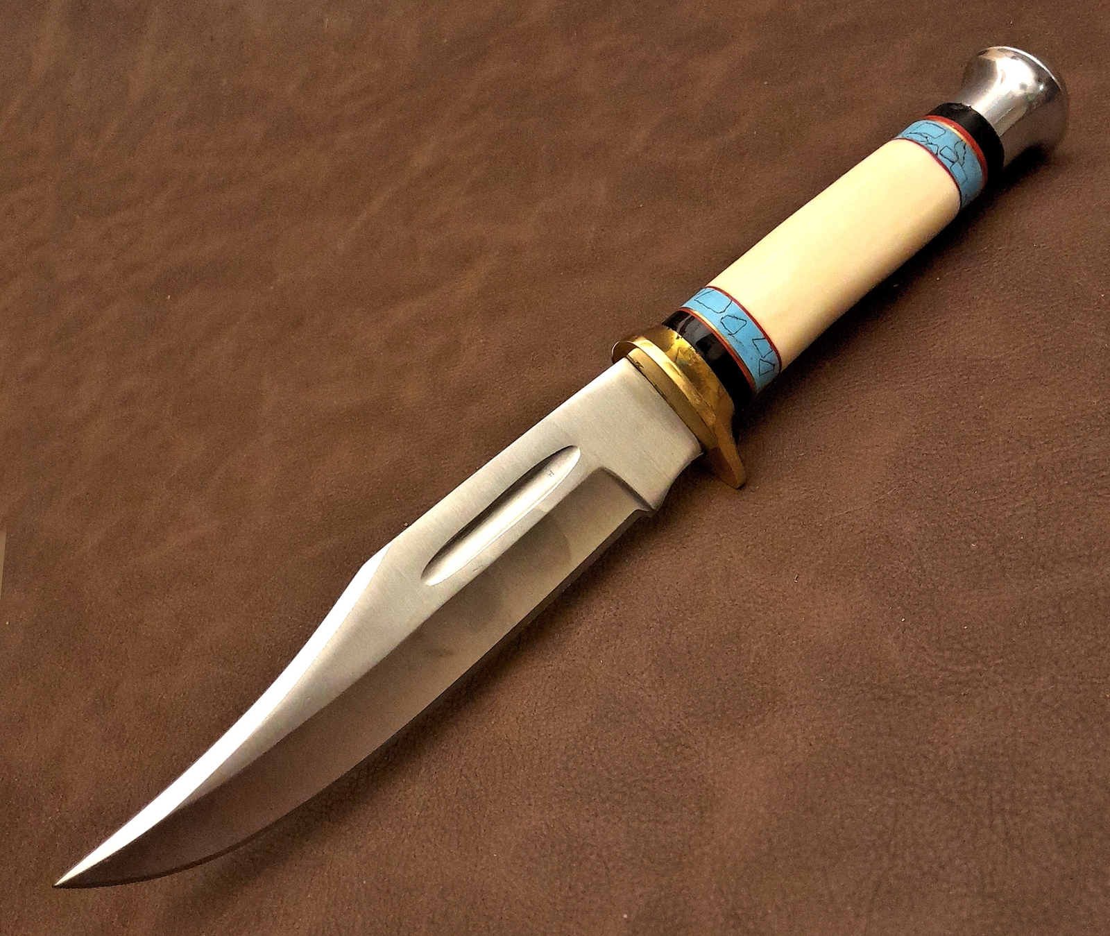 11.25" Real Bone Fixed Blade Bowie Hunter EDC Knife BL