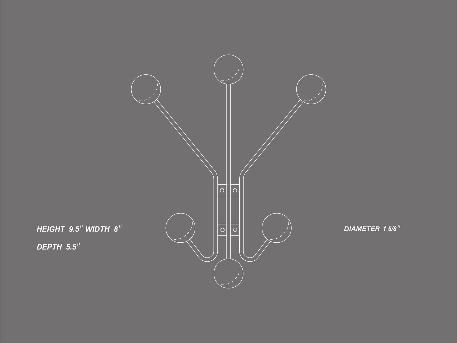 Mid Century Hooks Coat Rack Entryway Organizer Modern Minimalist Wall Art Decor