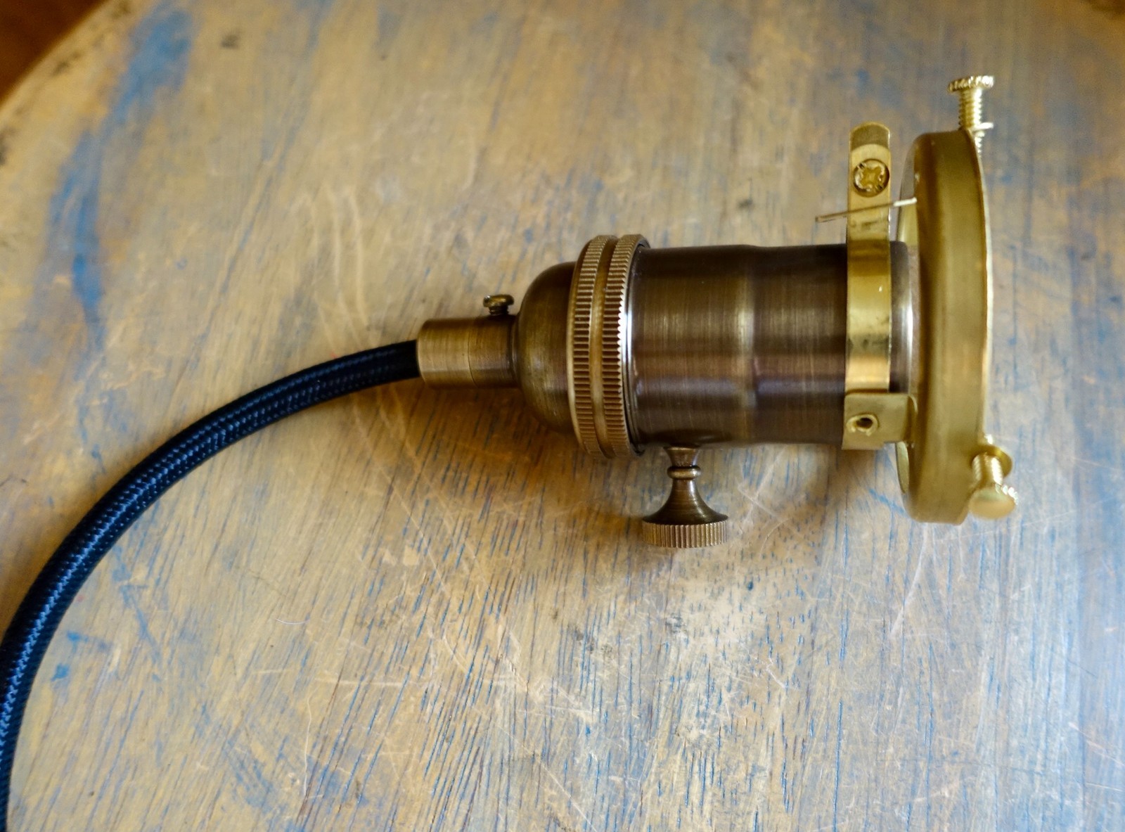 2-1/4" Clamp-On Shade Fitter - Brass Shade Holder fits sockets 1.25" diameter