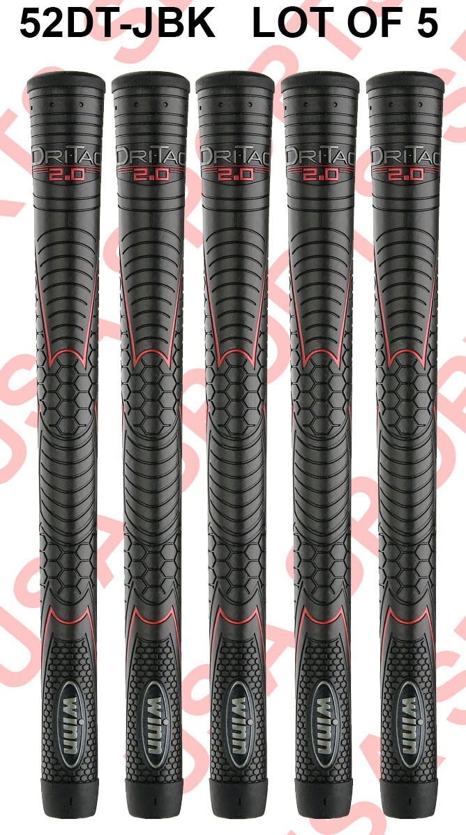 Winn DRI-TAC 2.0 STANDARD Jet Black Golf Grip - 52DT-JBK