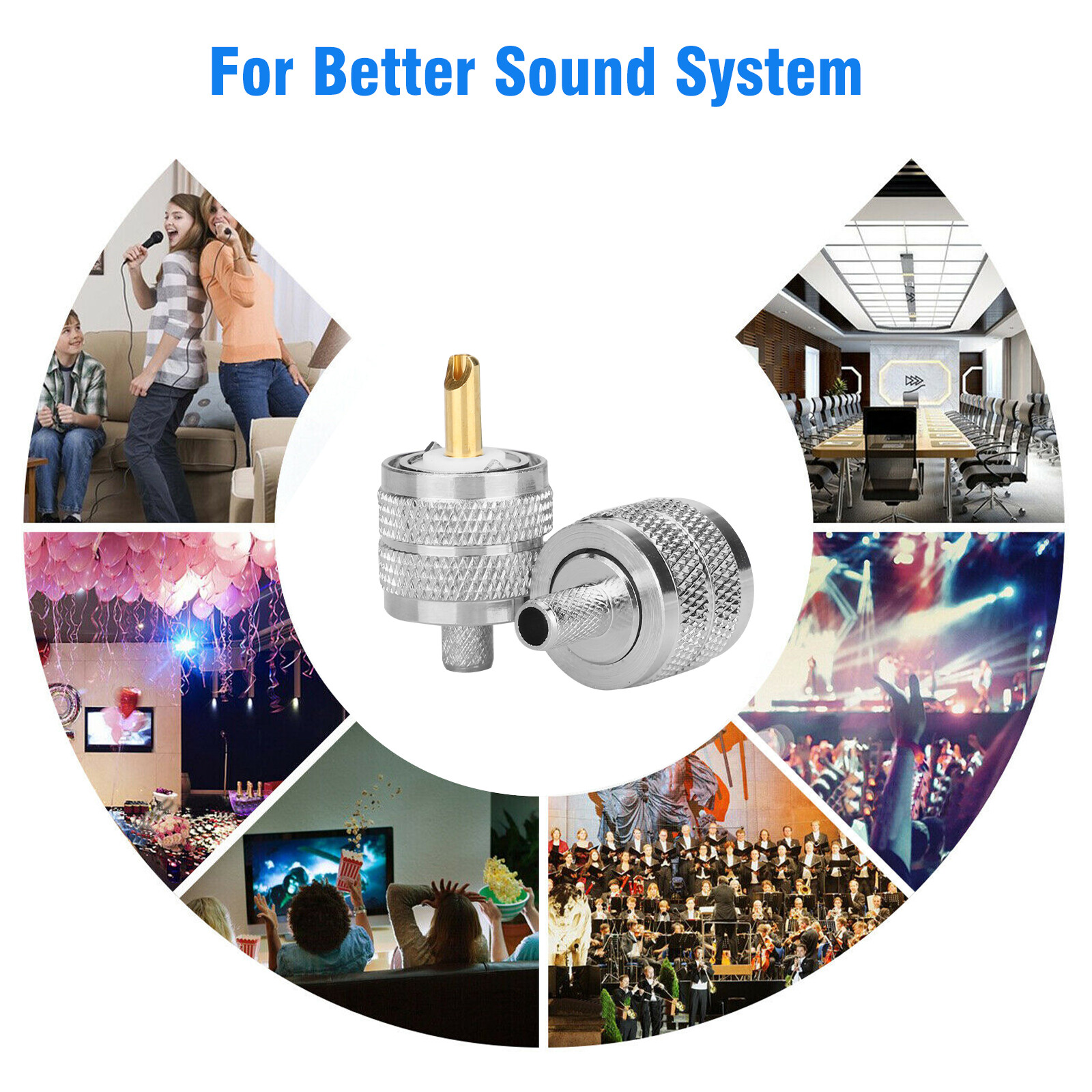 10x UHF PL-259 Male Plug Crimp-Type Connectors for RG8X LMR240 Coax Wire Adapter