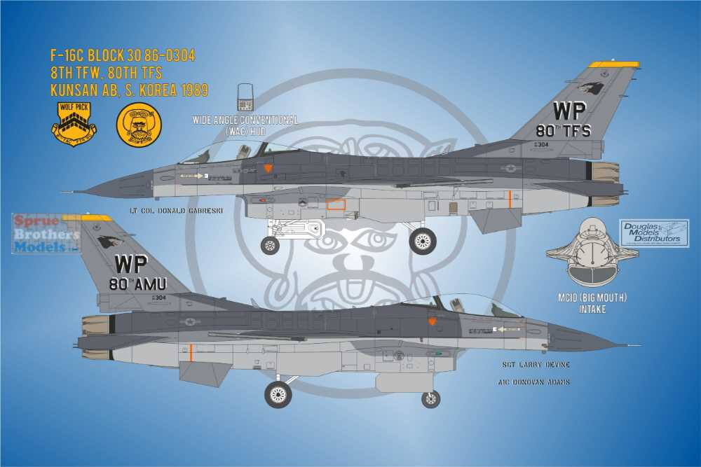 BMA48037 1:48 Bullseye Model Aviation Decals - 'PACAF Vipers' (F-16C F-16CG