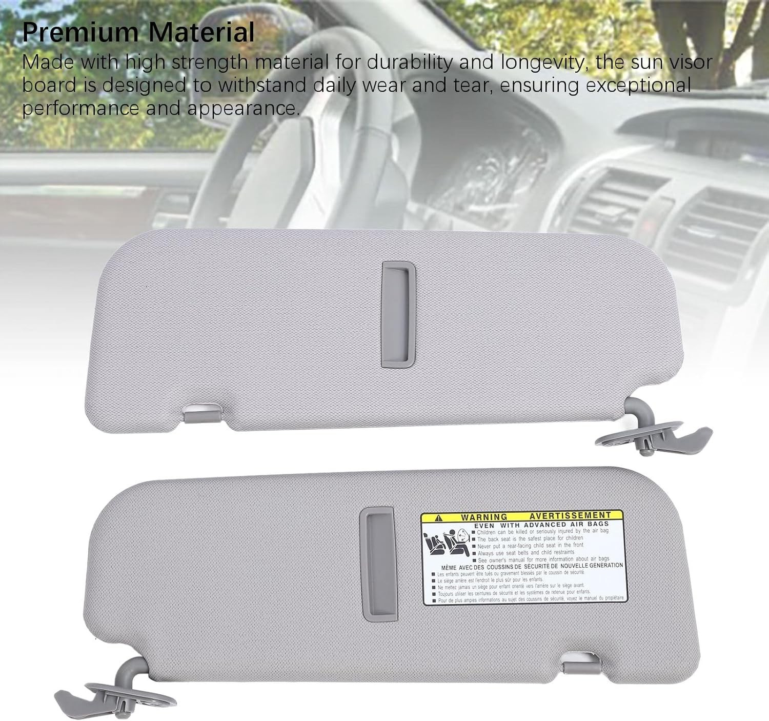 Pair Driver & Passenger Side Sun Visor Pair Set For 2012-2015 Hyundai Veloster