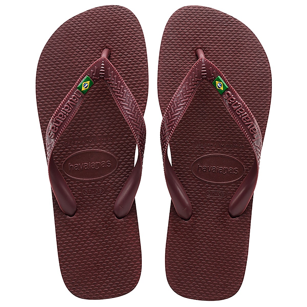 Original HAVAIANAS Mens Brazil Beach Pool Flip Flops Grape Wine Purple 11 12 M