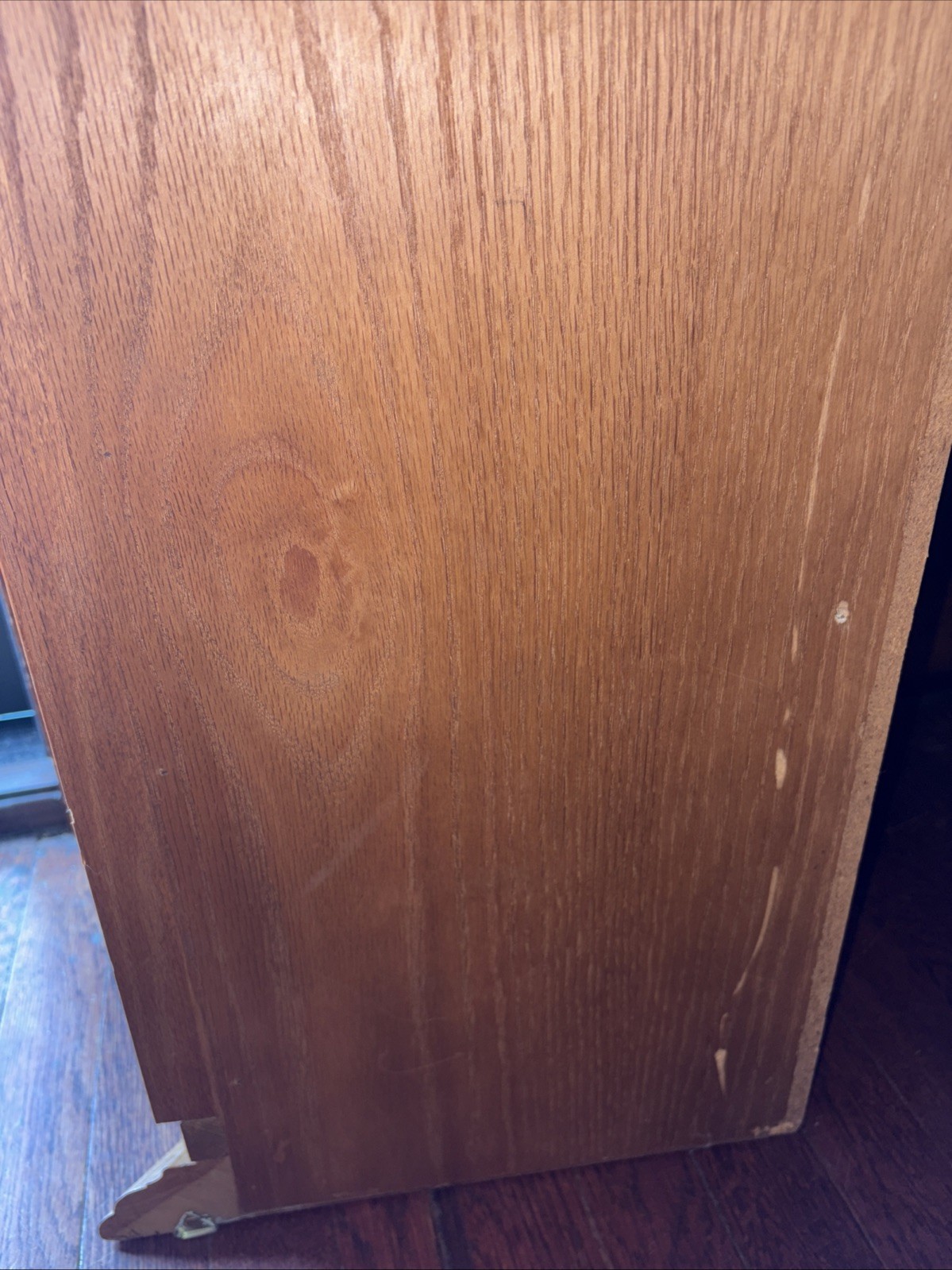 Vintage Oak Curio Corner Cabinet Shelf Display Farmhouse