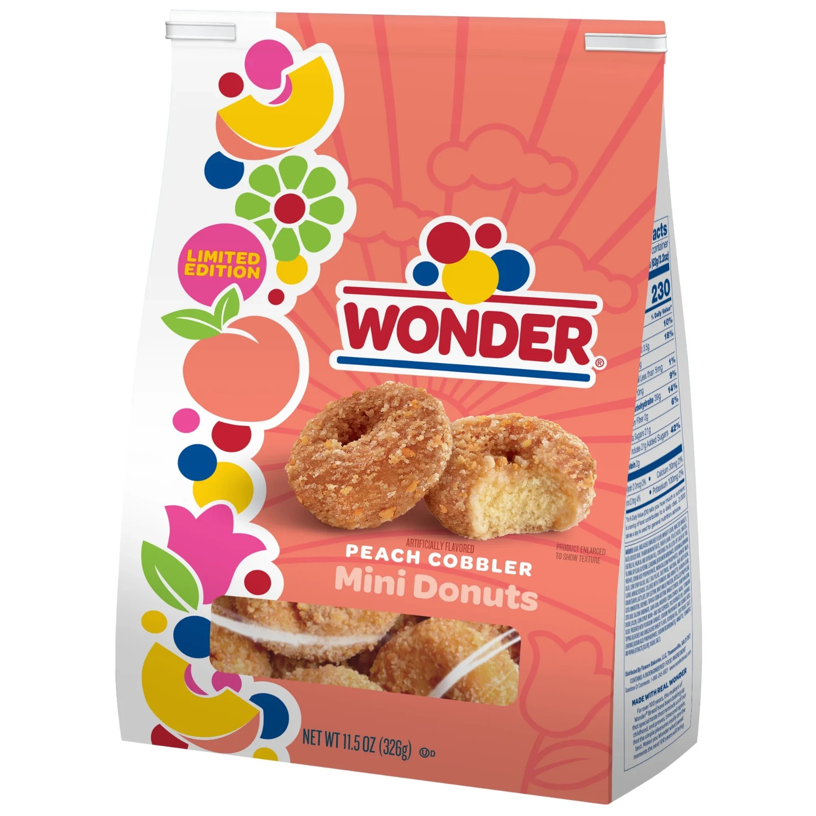 Wonder Peach Cobbler Flavored Mini Donuts, 11.5 oz