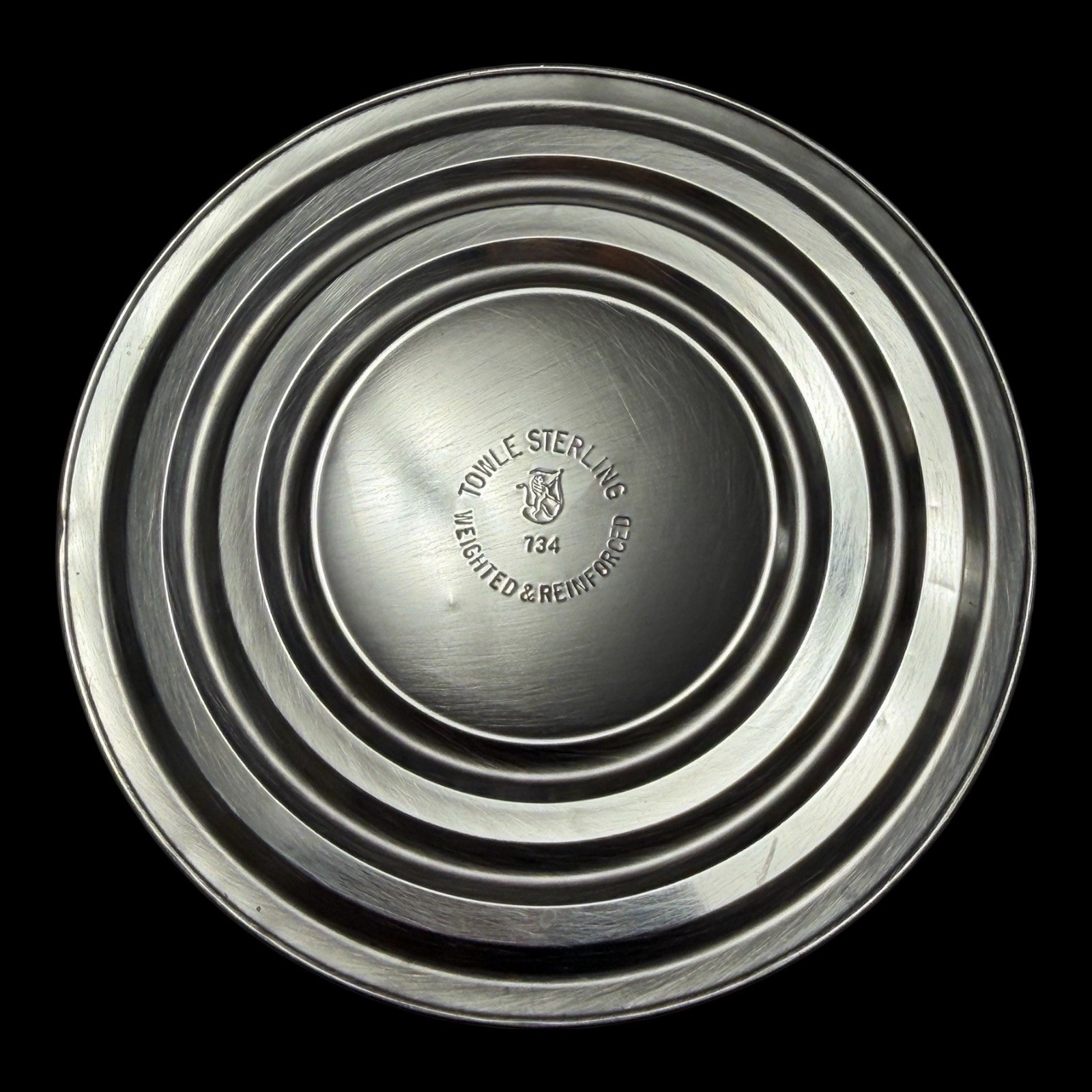 2 Towle #734 Silver Weighted Candle Holders with Sterling Filigree Adapters #51