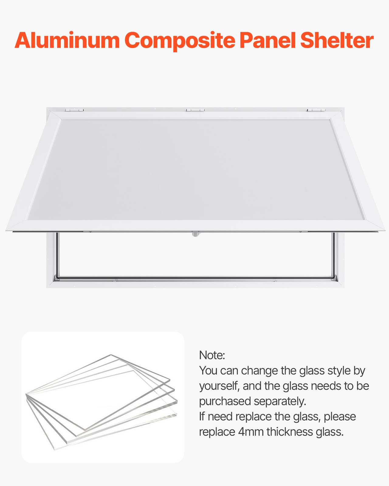 VEVOR 60x36in Concession Stand Serving Window Food Truck Service Awning Aluminum