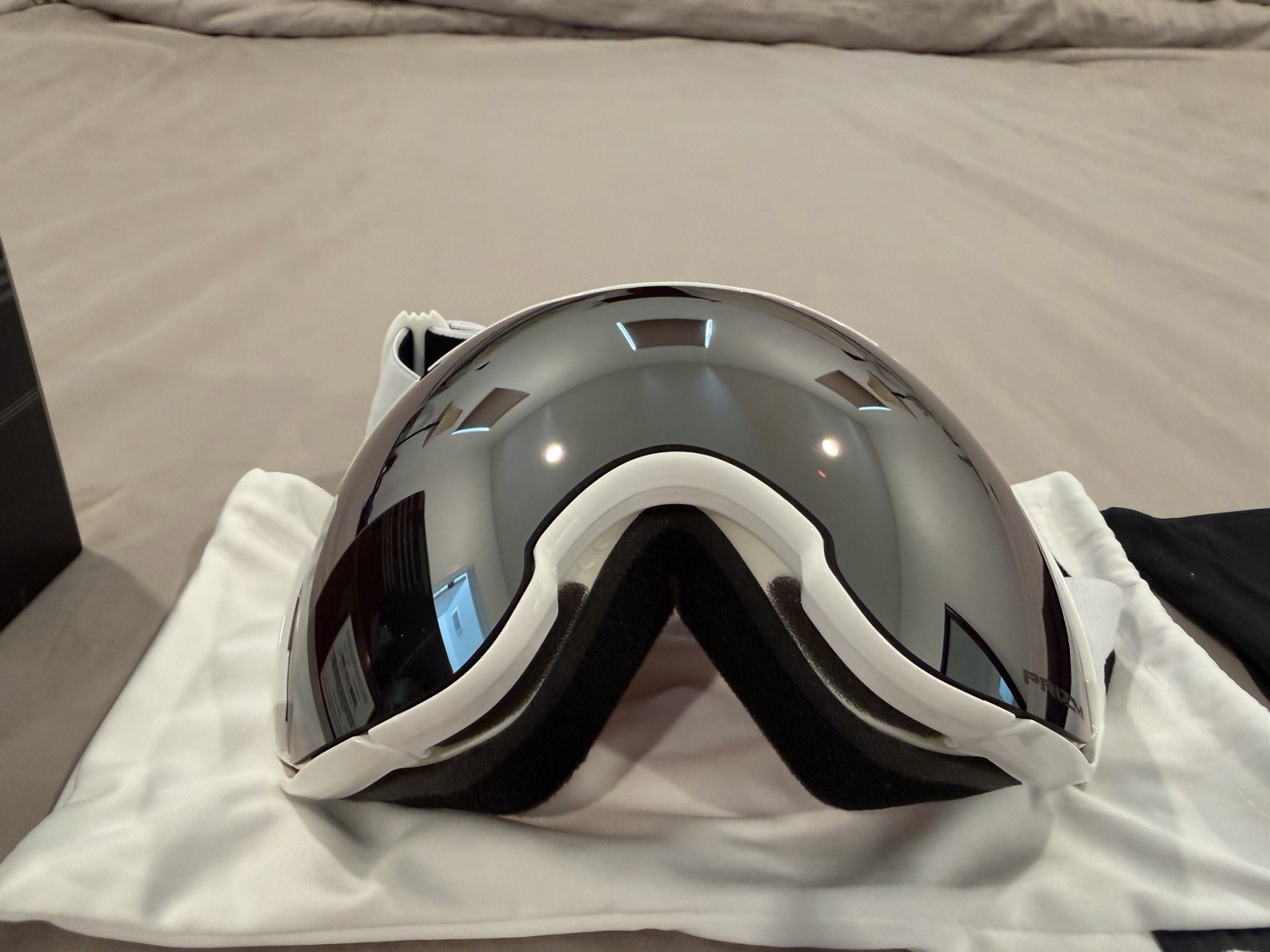 Oakley Airbrake Xl Polished White With Prizm Black Iridium Lens And Dakine Case