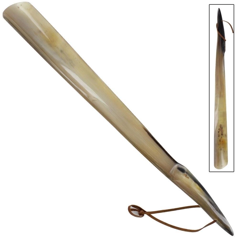 Shoe Horn Made with Real Horn Handmade Long Grip handle Shoehorn for Men 23 inch