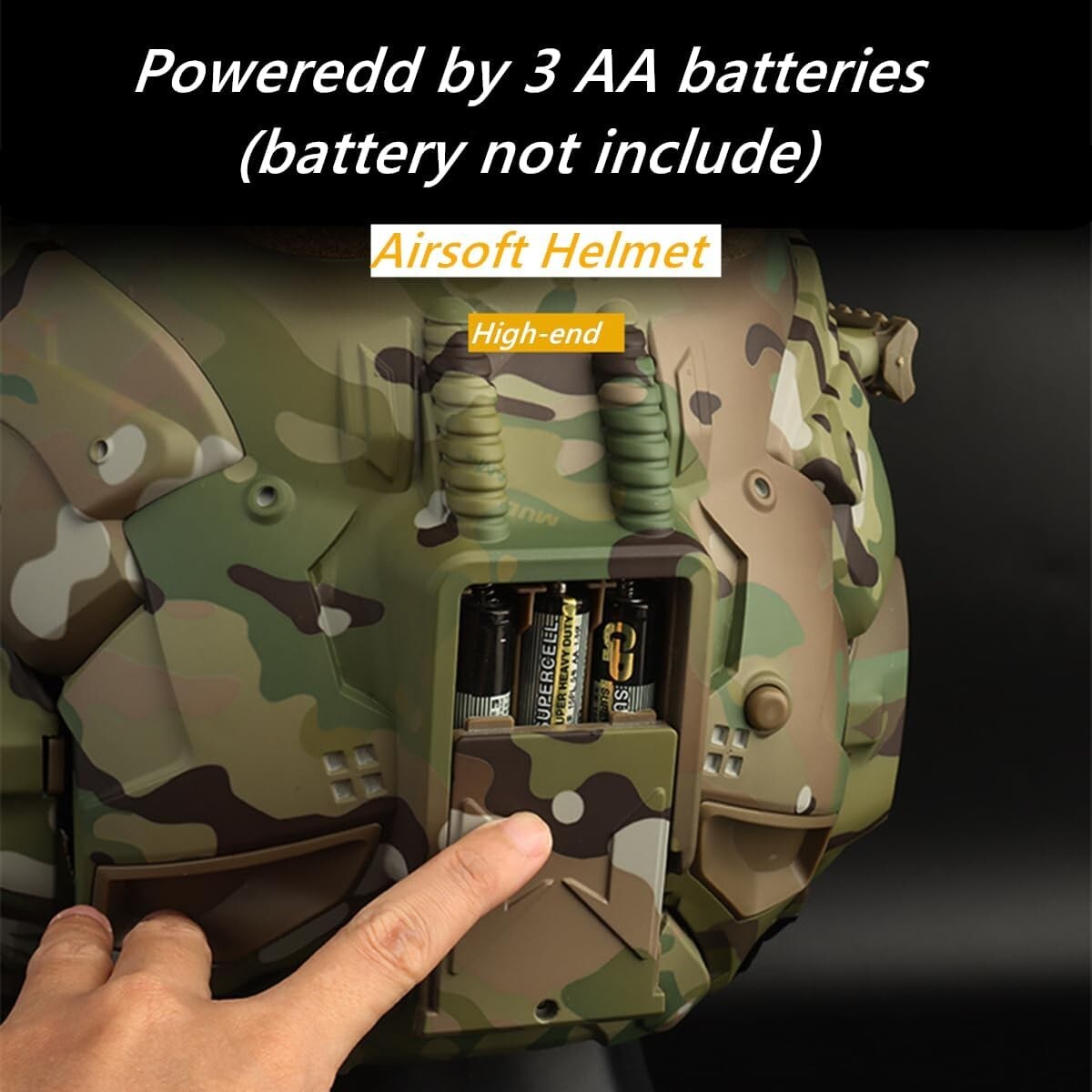 Tactical Airsoft Helmet w/Paintball Full Face Mask w/Headset Goggles Anti-Fog F