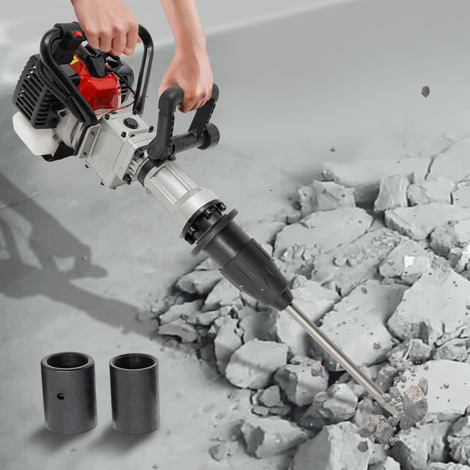 2 Stroke Gas Powered T Post Driver Fence Pile Driver Jack Hammer w/Chisel 32.7cc