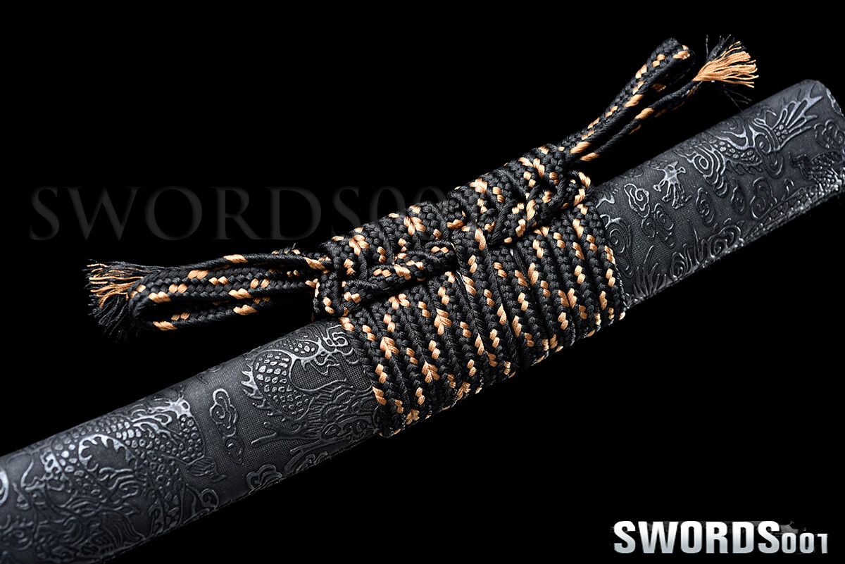 Japanese Samurai Sword Damascus Folded Steel Red Blade Sharp 40'' Dragon Katana