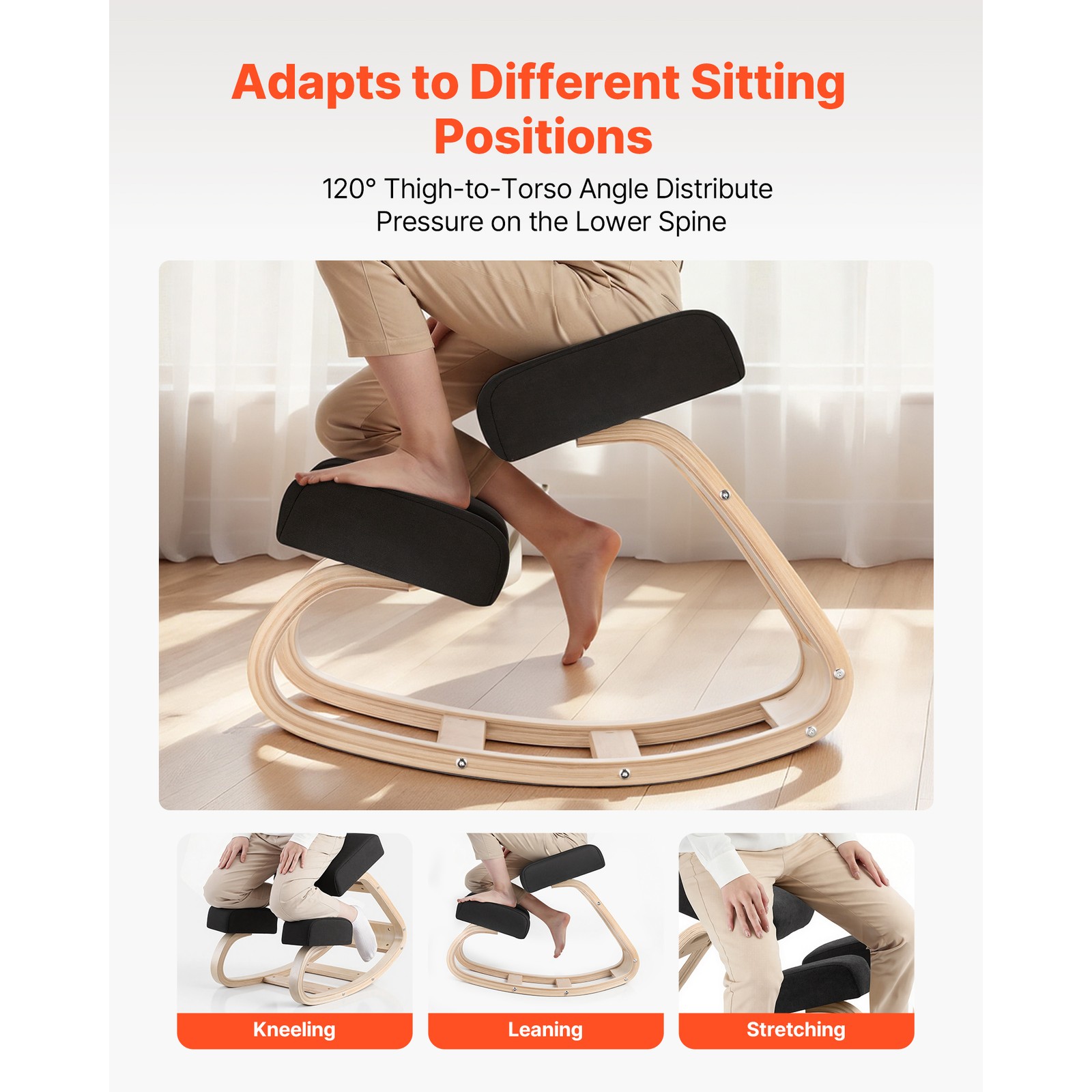 Uimoso Ergonomic Kneeling Chair with Adjustable Height and Comfortable Cushion