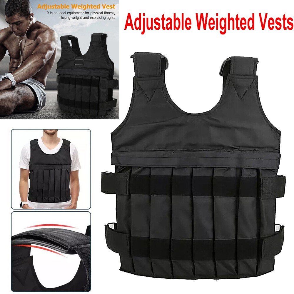 Exercise Weighted Vest Fitness Training Workout Sport 110lbs Weighted Adjustable