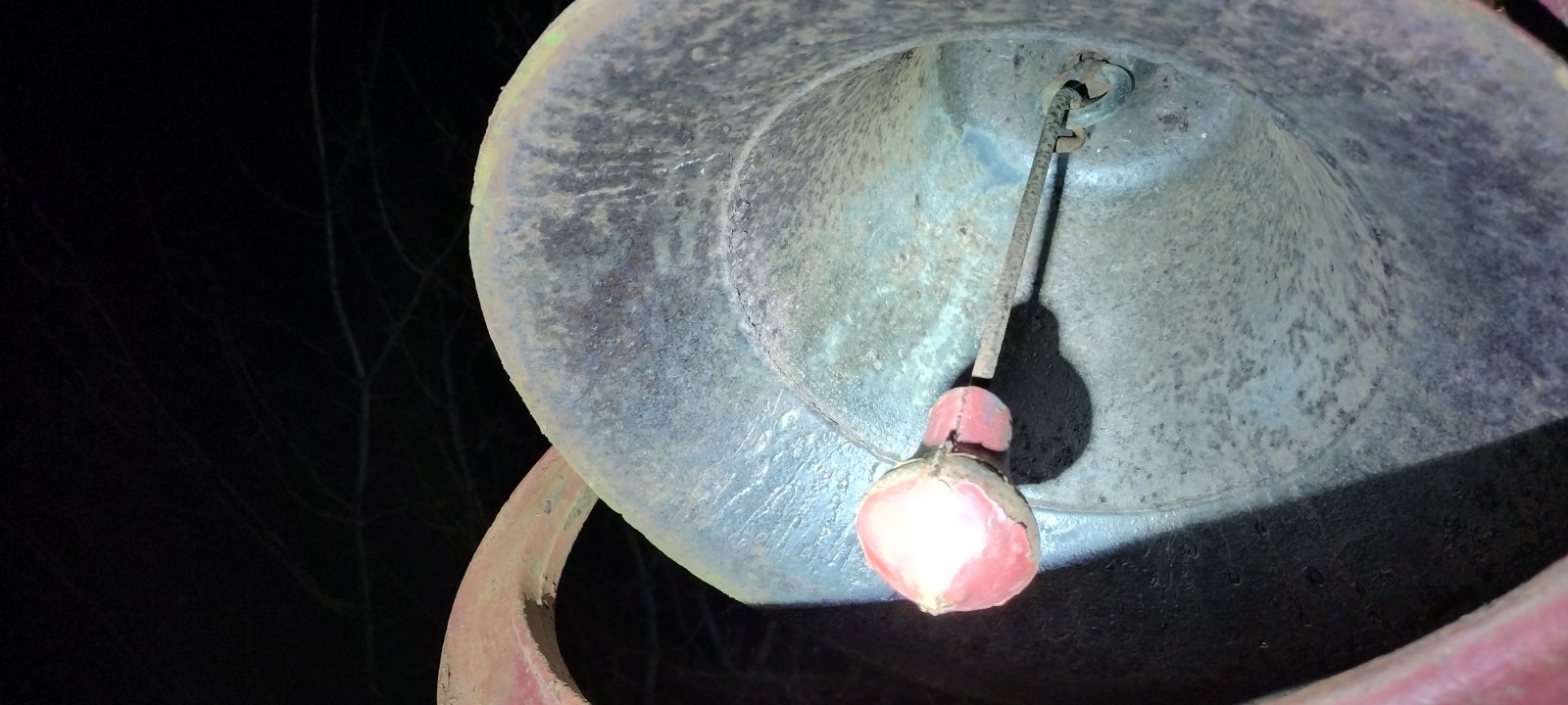 Late 1800s Crystal Metal Number 2 School Bell 19-20 Yoke Width