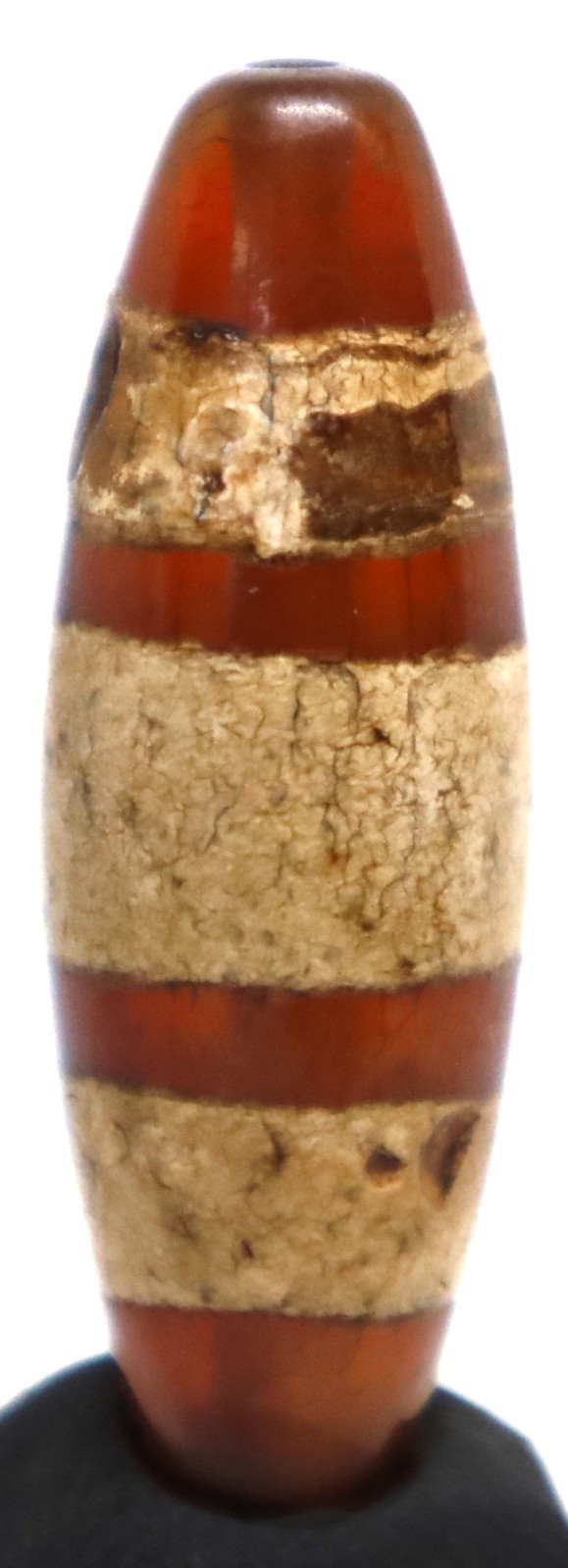 Rare Ancient Himalayan Tibetan Phum Dzi Amulet Etched Agate two stripes Amulet