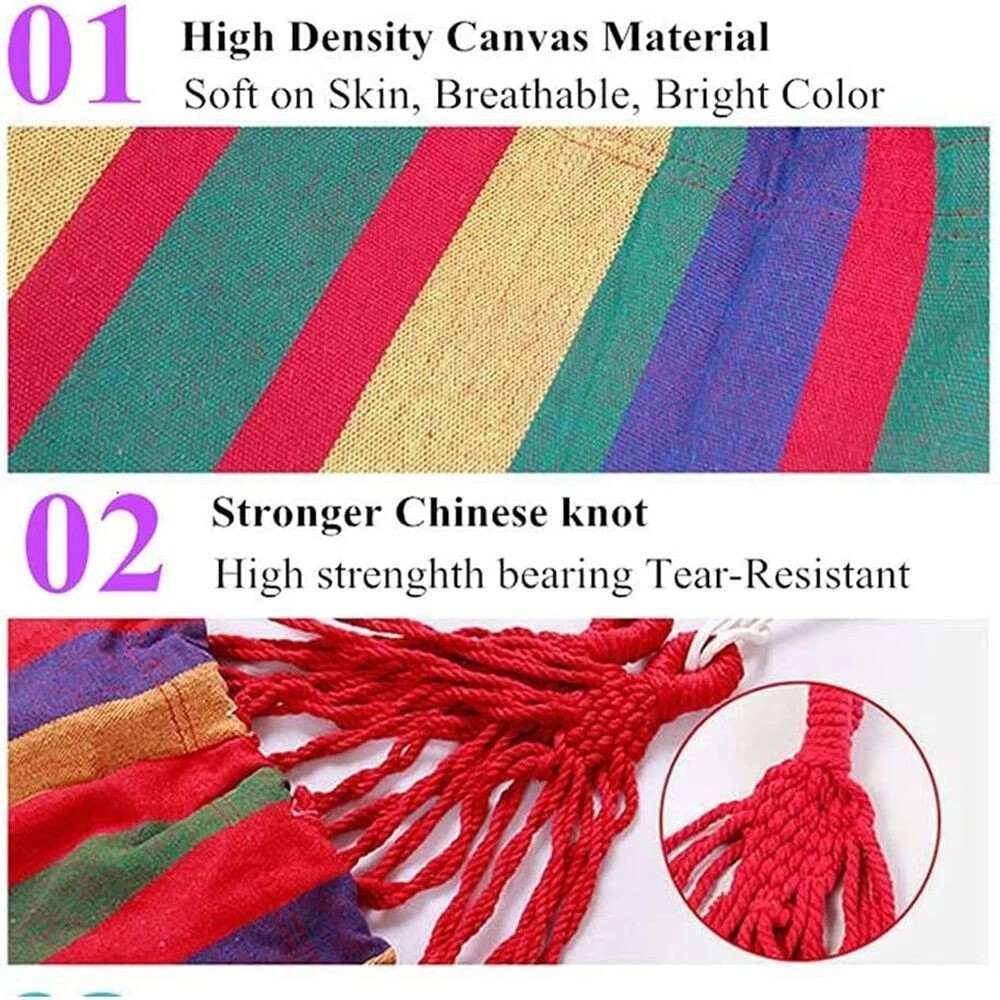 2 Person Double Camping Hammock Chair Bed Outdoor Hanging Swing Sleeping Garden