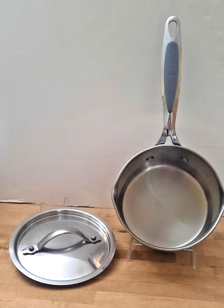 David Burke Gourmet Pro Stainless Saucepan 1.25 Qt w/Pour Spouts & Lid
