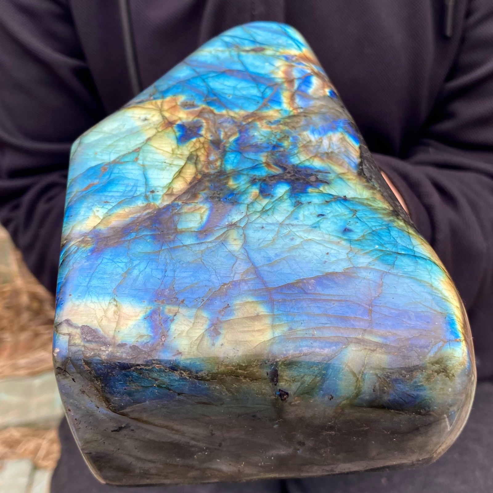 4.57LB Top natural Labrador flash moonstone quartz crystal mineral specimen