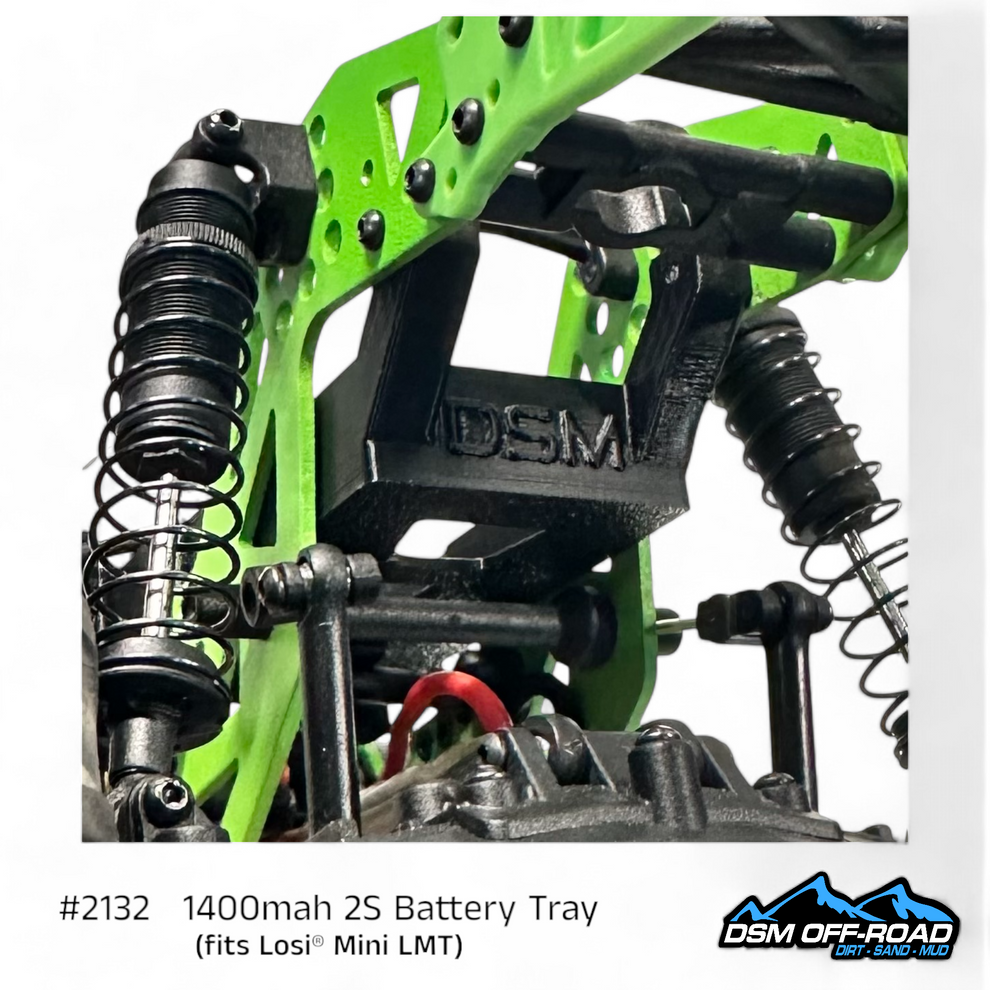 1400mah 2S Battery Tray (Fits Losi® Mini LMT) Works with stock 810mah 2s Lipo