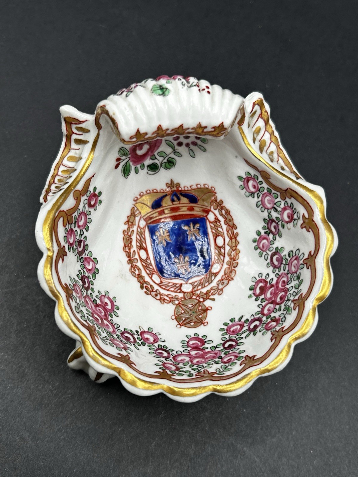 VTG Antique Samson of Paris Fotted Hand Painted Salt Cellar Trinket Dish