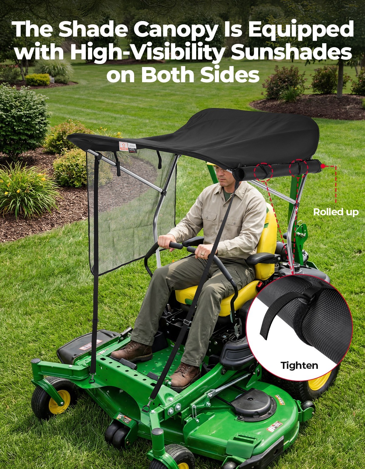 KEMIMOTO Sun Shade Canopy For Zero Turn Lawn Mower For John Deere Cub Cadet Troy