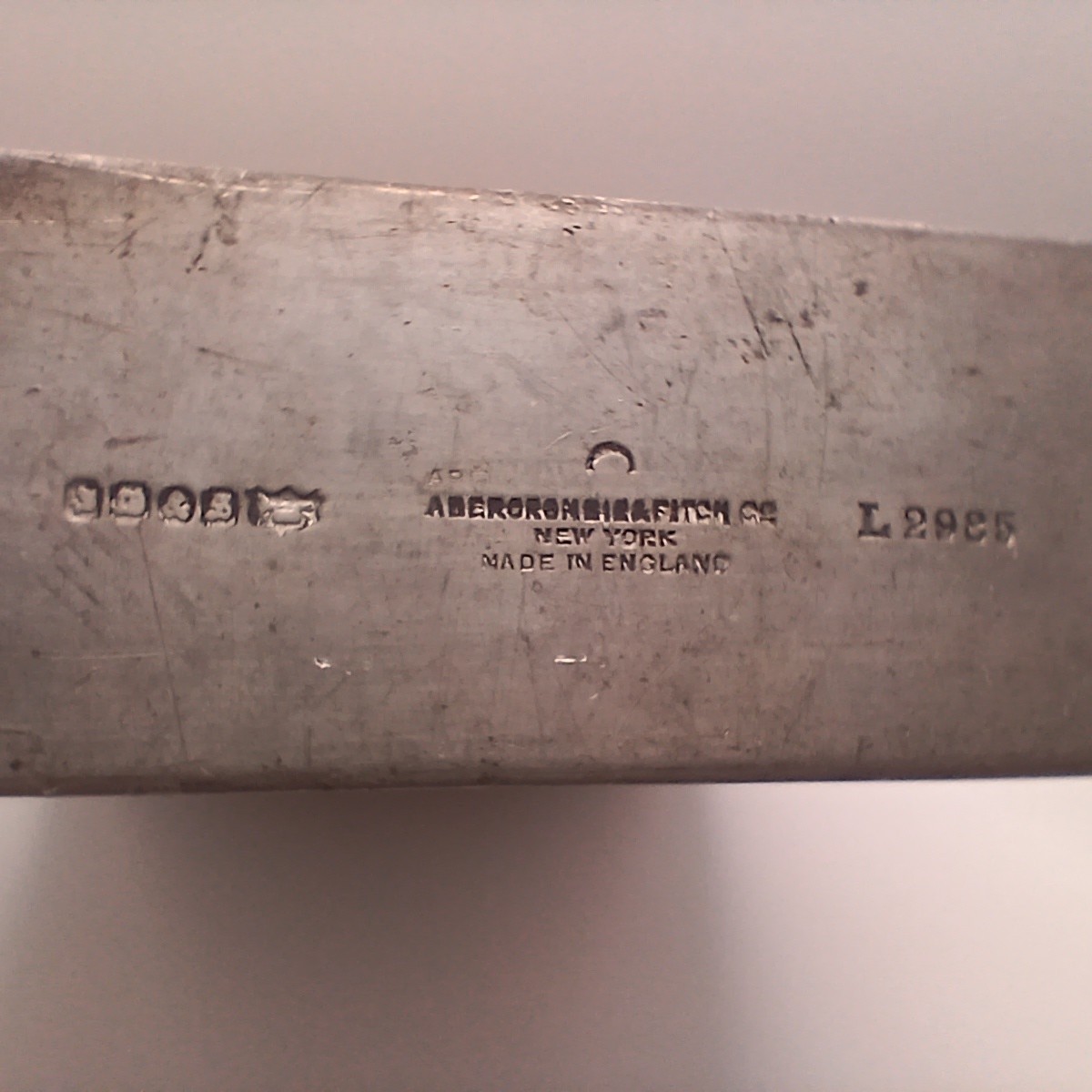 Early 1900s Abercrombie & Fitch Pewter Travel Slab Double Flask Rare Prohibition