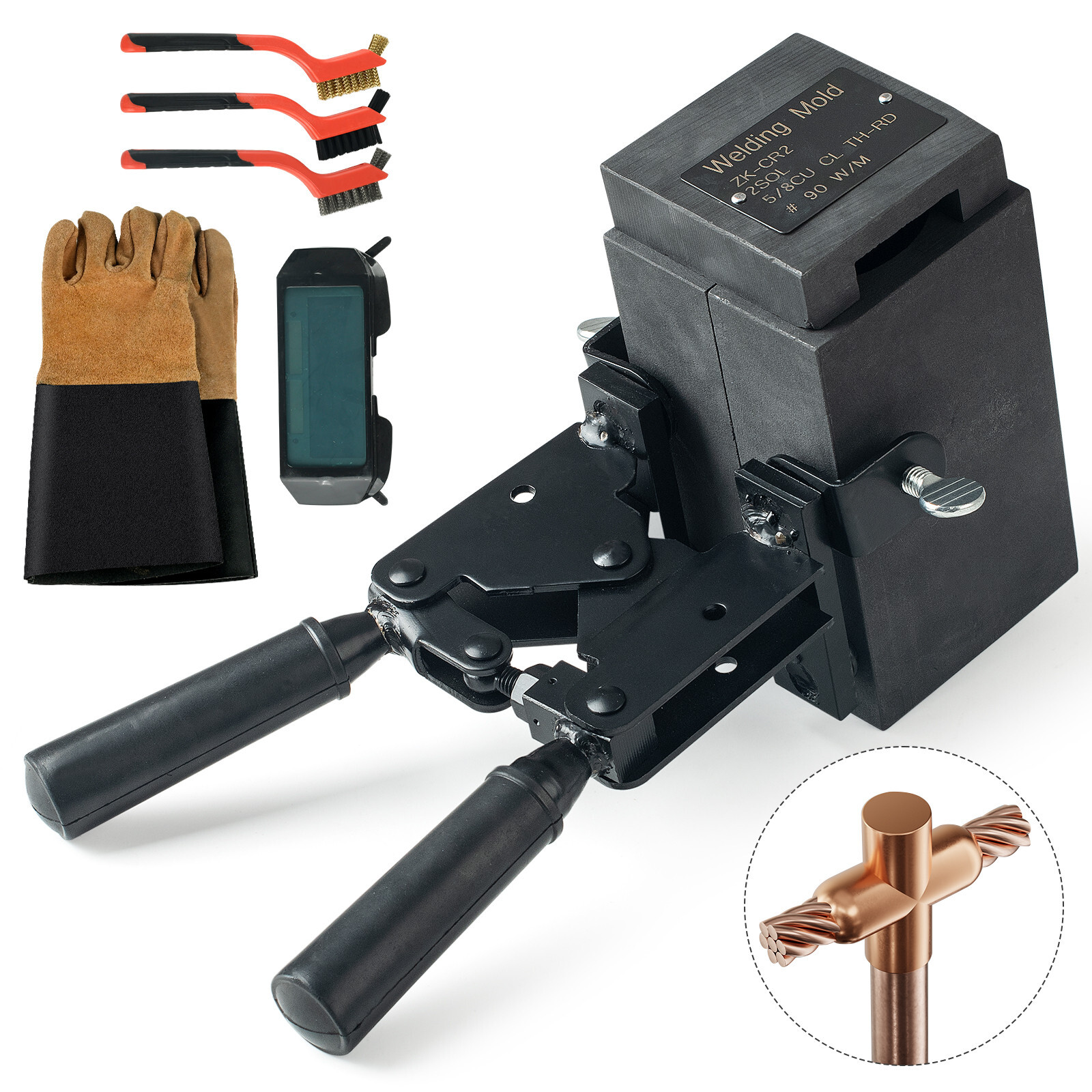 Graphite Exothermic Welding Mold Tool Kit for Cable to Rod 2 AWG / 5/8"