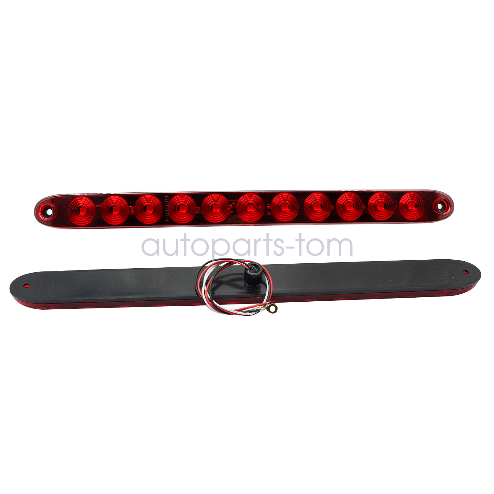 2Pcs 16inch Red Truck Trailer Light Bar 11 LED Stop Turn Tail Brake Lights Strip