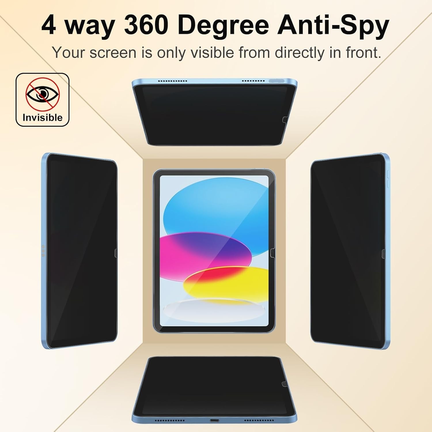 360° 4 Way Privacy Screen Protector for iPad A16 11th/ 10th Generation (11/10.9)