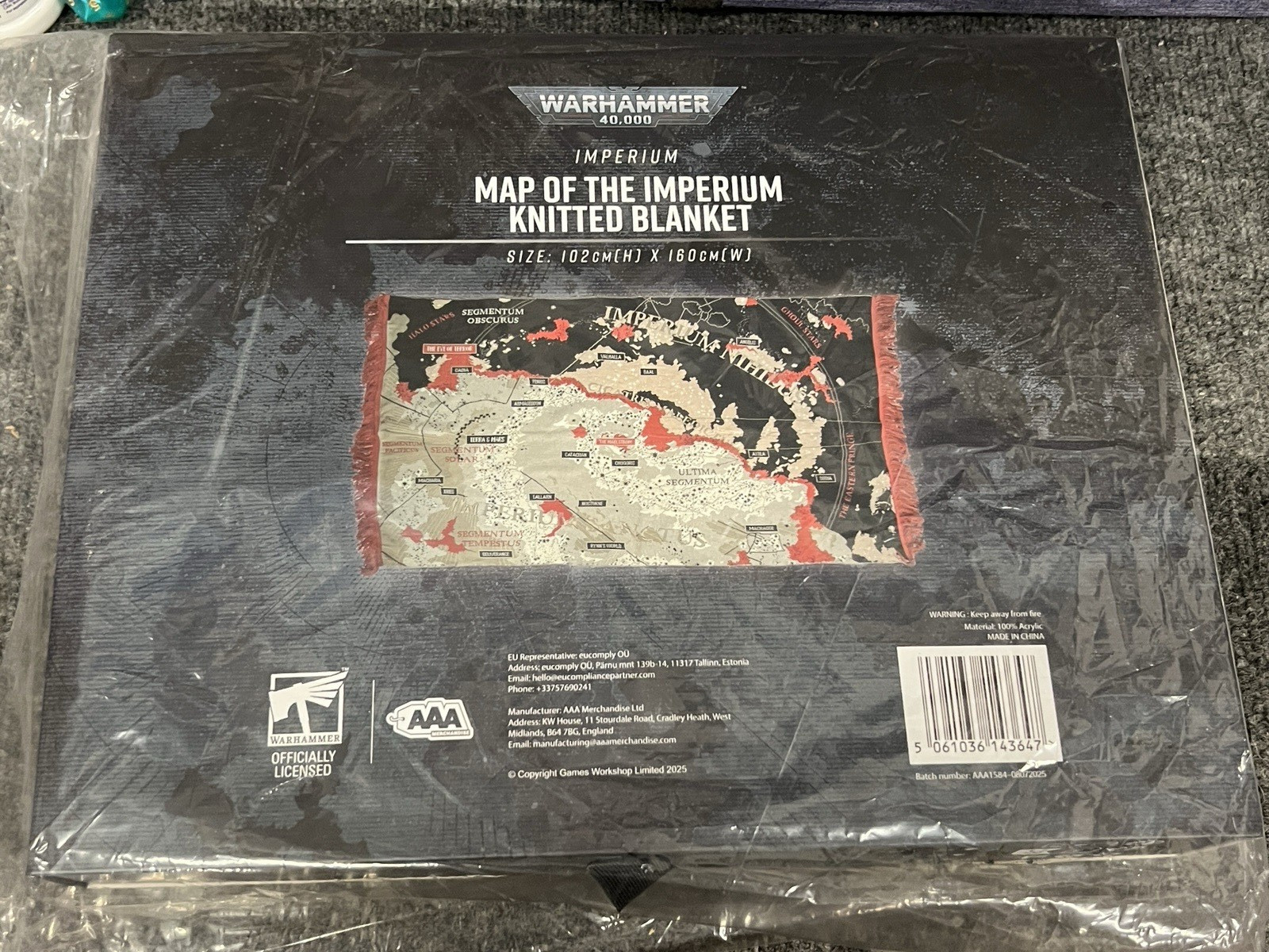 NEW Map of the Imperium Knitted Blanket - Official Games Workshop WARHAMMER 40K
