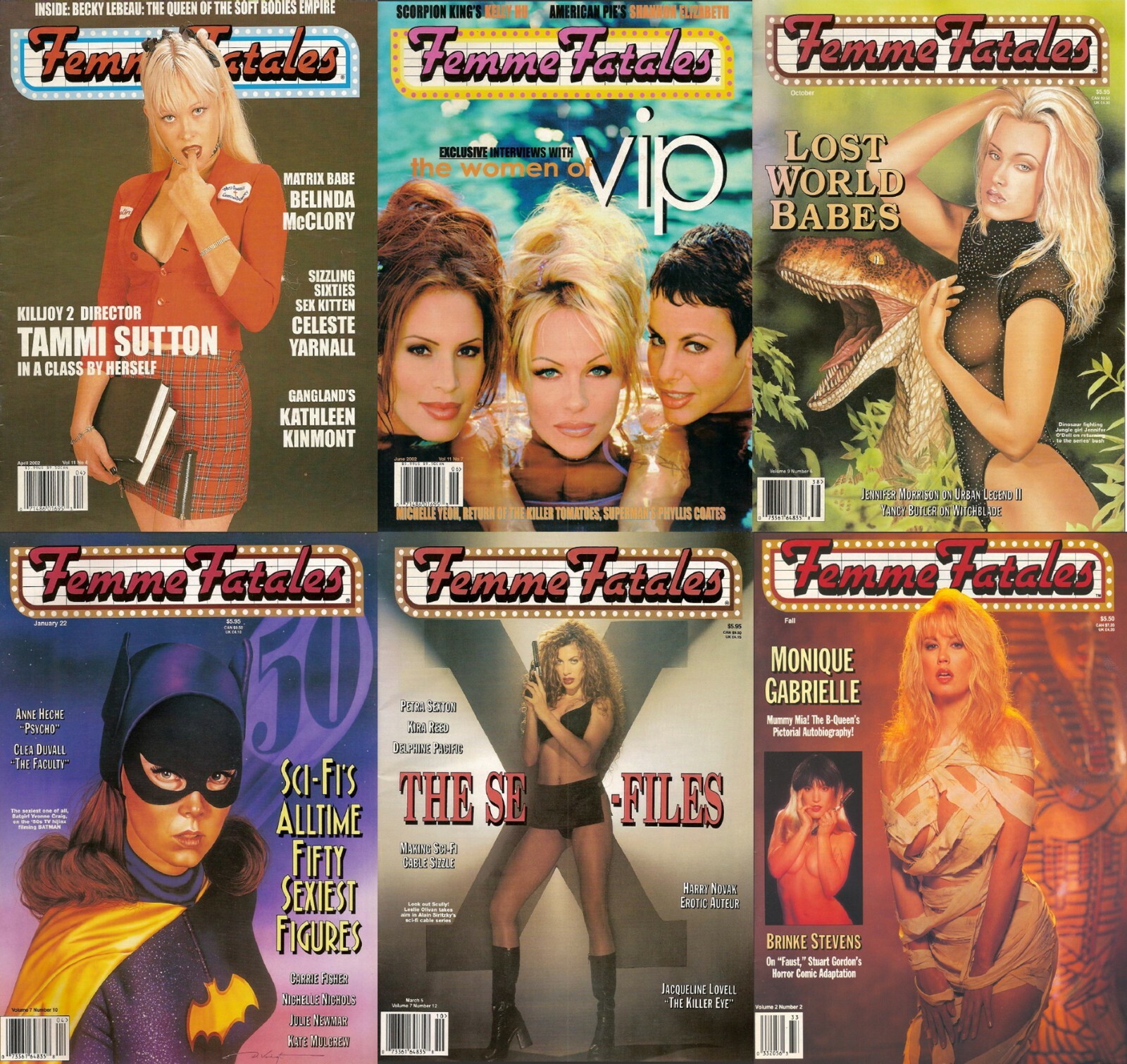 66 Old Issues of Femme Fatales - Sexy Fantasy Movie Actresses Magazine on DVD