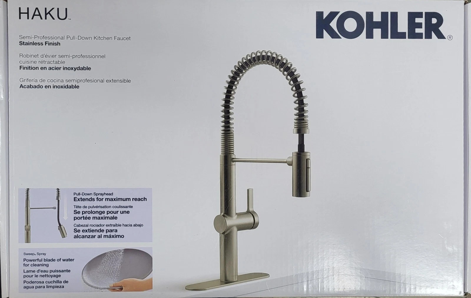 Kohler Haku R38475-LVS Semi-Professional Pull-down Kitchen Faucet Brushed Nickel