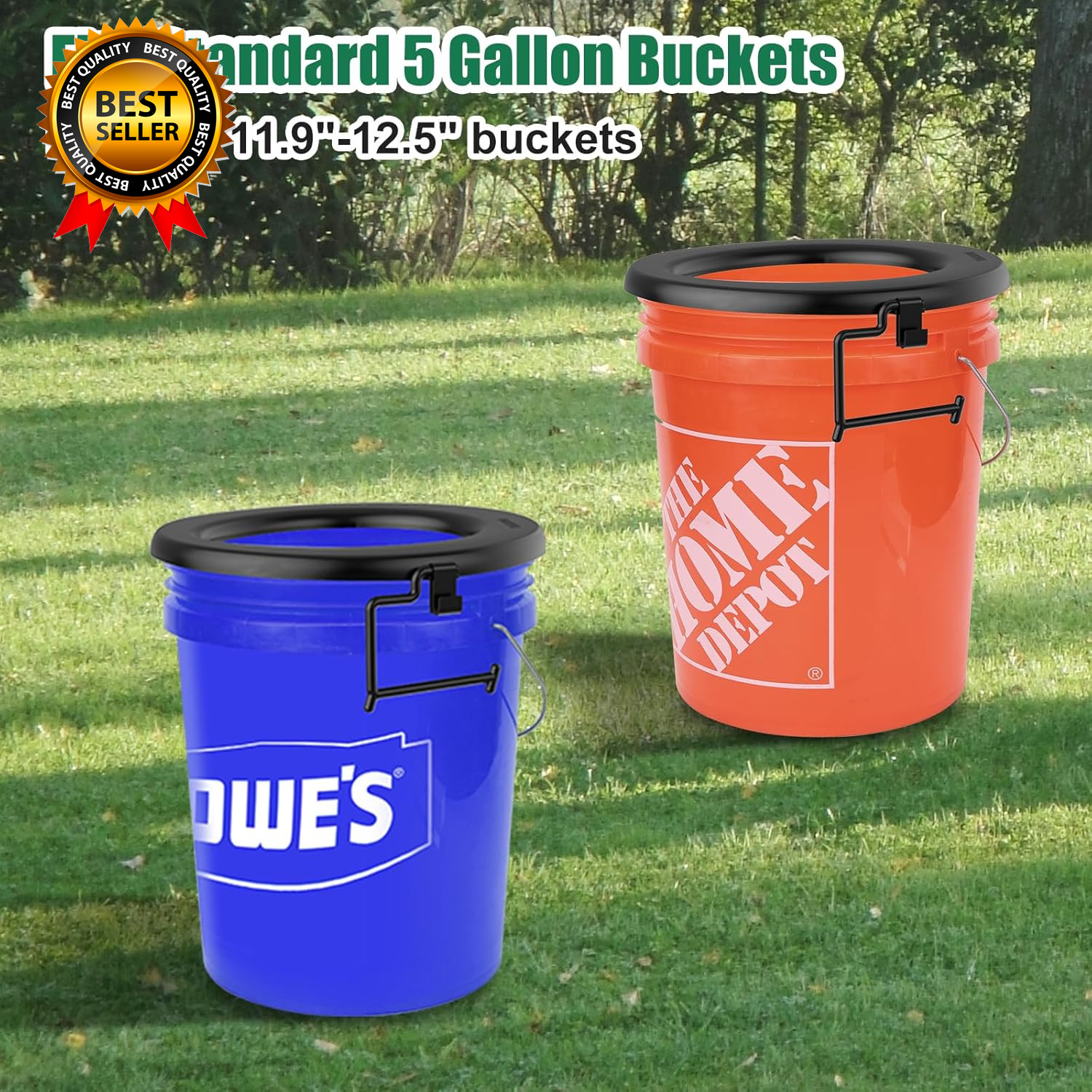 Bucket Toilet Seat, Portable Toilet Seat for 5 Gal Buckets Camping Toilet Seat