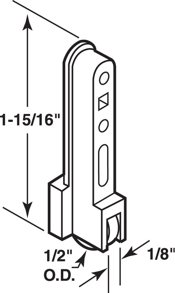 Prime-Line G 3076 Sliding Window Roller Assembly, 1/2 In. Flat in., White