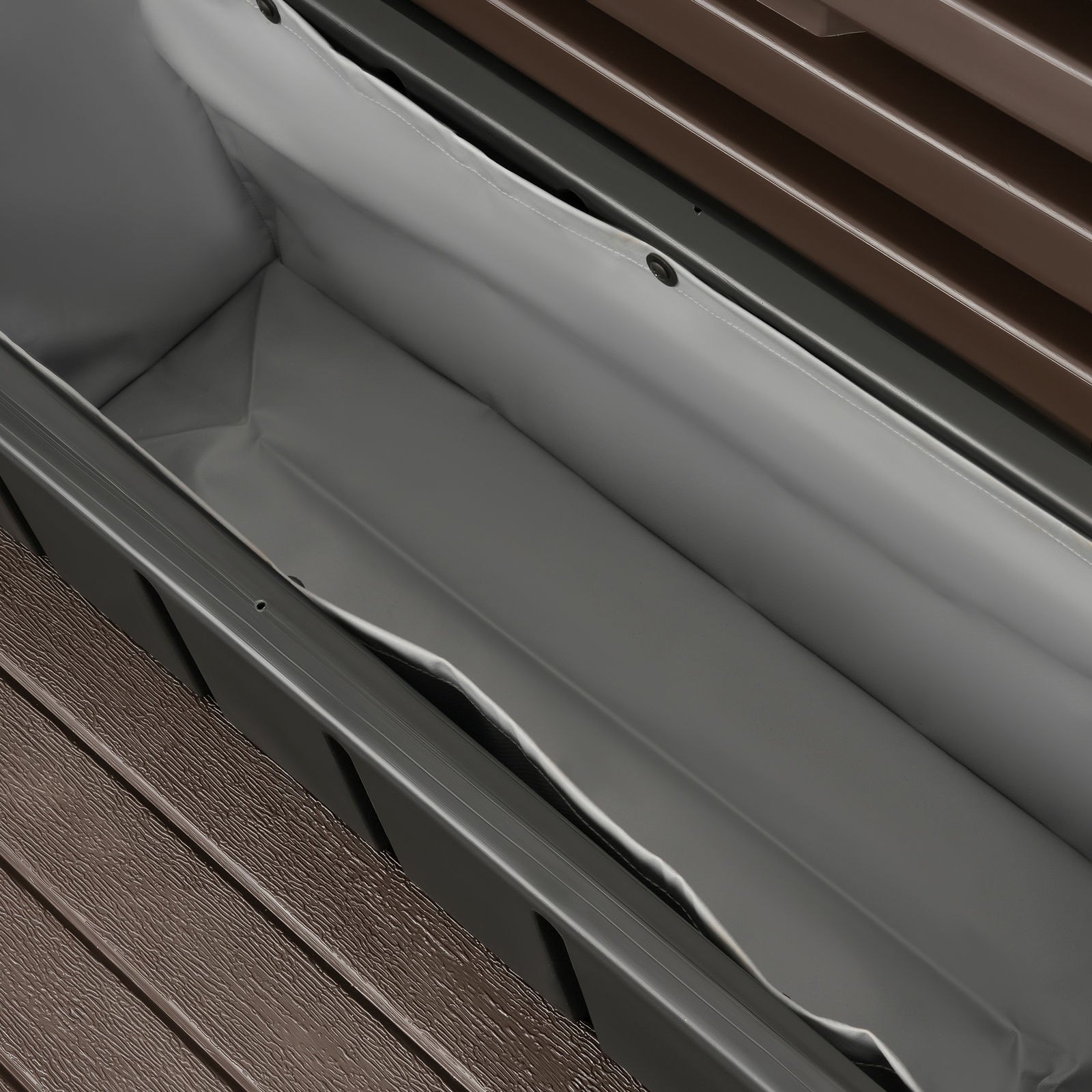 36'' Outdoor Hot Tub Steps with Storage, 2 Stairs Non-Slip Spa Steps Brown+Black