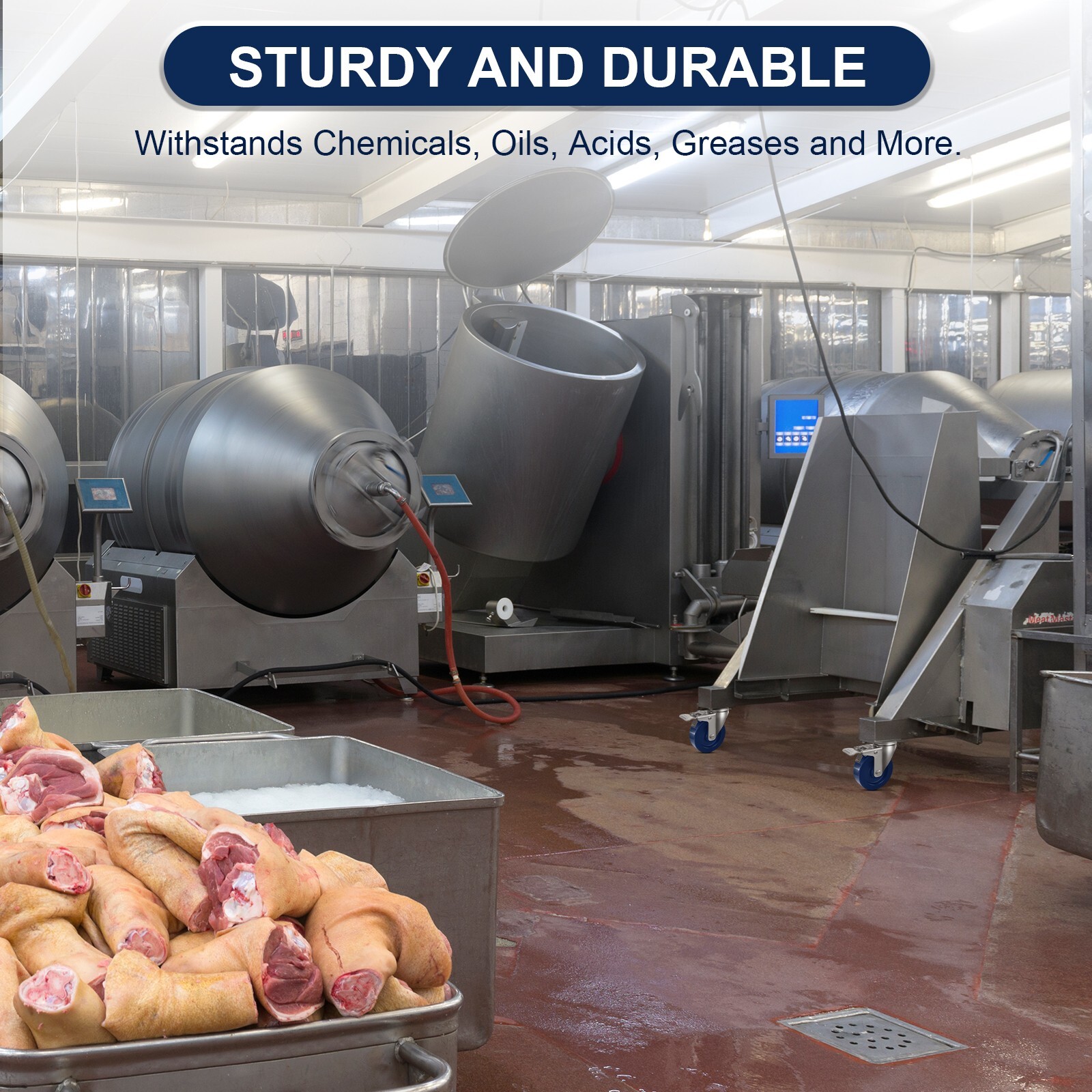 4" Stainless Steel Casters，Heavy Duty Industrial Casters， Load Capacity 1800 lbs