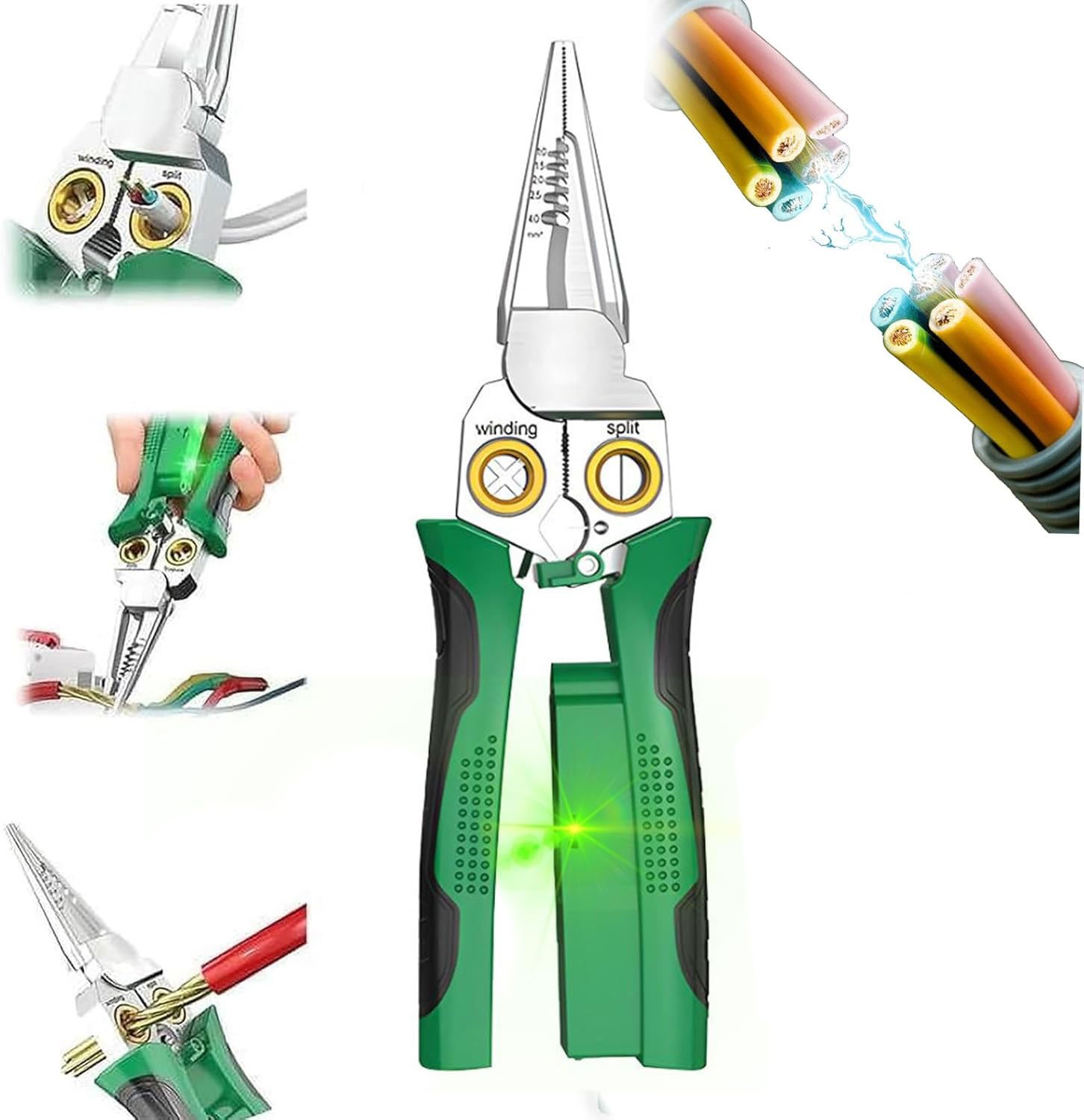 8-In-1 Wire Stripper Twister Set - Includes Cable Scissors Voltage Tester Pliers