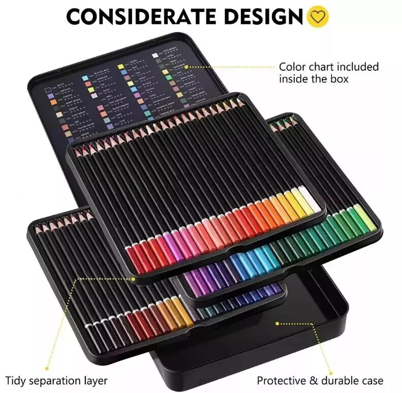 Premier Colored Pencils 72 Pack - Drawing Artist Kit BEST SELLER Free Shipping